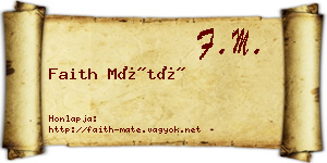 Faith Máté névjegykártya